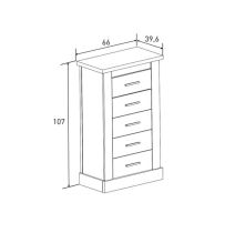 Pack de Muebles de Dormitorio Habitación con Cabecero, 2 Mesitas de Noche 3 Cajones y Sinfonier en Color Mauvella Rayas