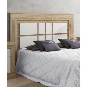 Pack Cabecero Nórdico de 160 x 120 cm + 2 Mesitas de Noche|Práctico y Elegante|Color Cambria y Blanco (para Cama de 135-140, 150