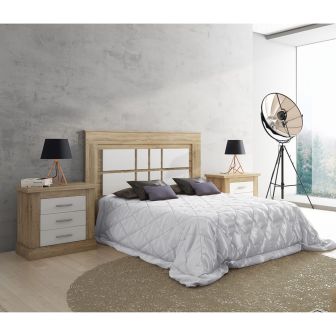 Cabecero Nórdico de 160 (Anc) x 120 (Al) x 3,8 (Fon) Cm | Práctico y Elegante |Colores Cambria y Blanco (para Cama de 135-140