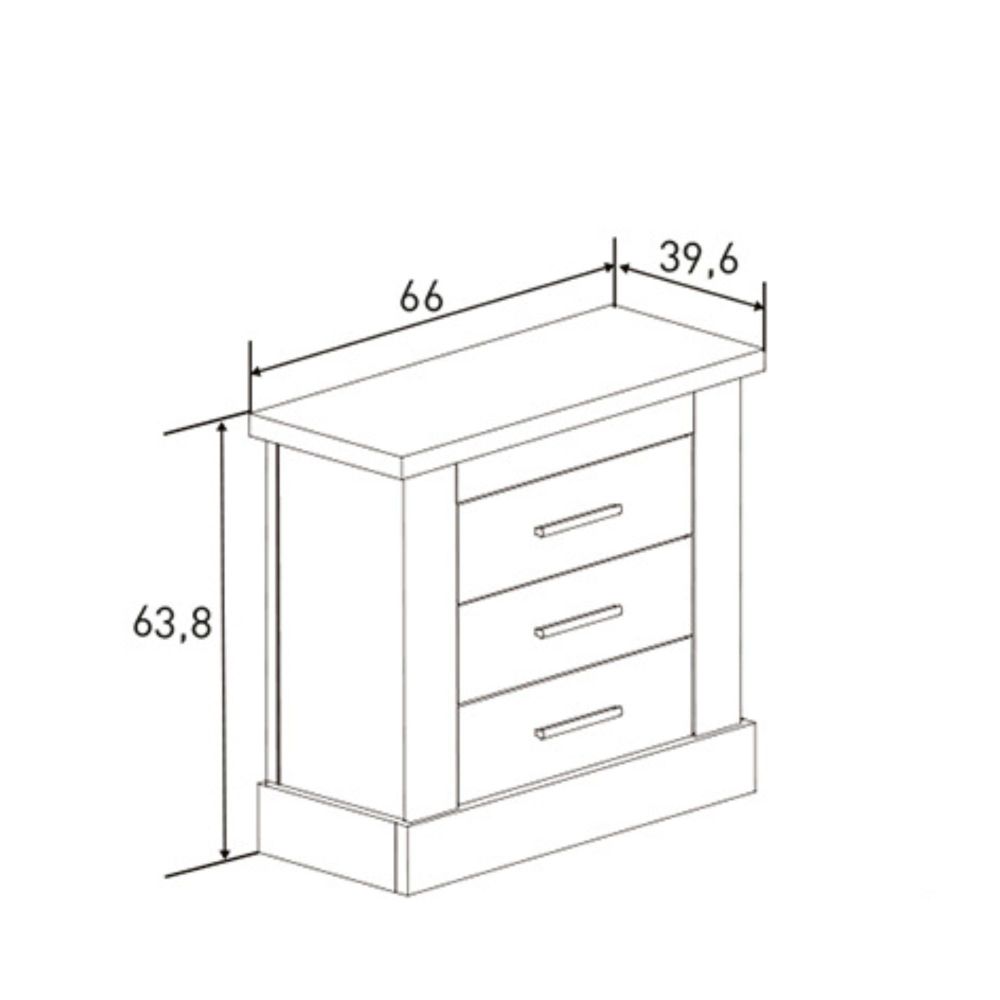 Pack de Dormitorio con Cabecero de 160 x 120 cm + 2 Mesitas de Noche + Sinfonier | Color Cambria y Blanco